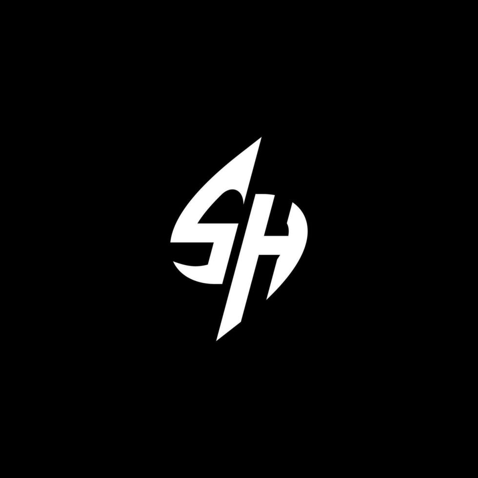 SH monogram logo esport or gaming initial concept vector