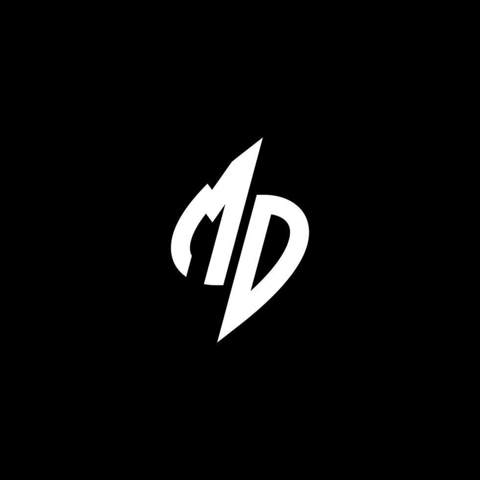 MD monogram logo esport or gaming initial concept vector