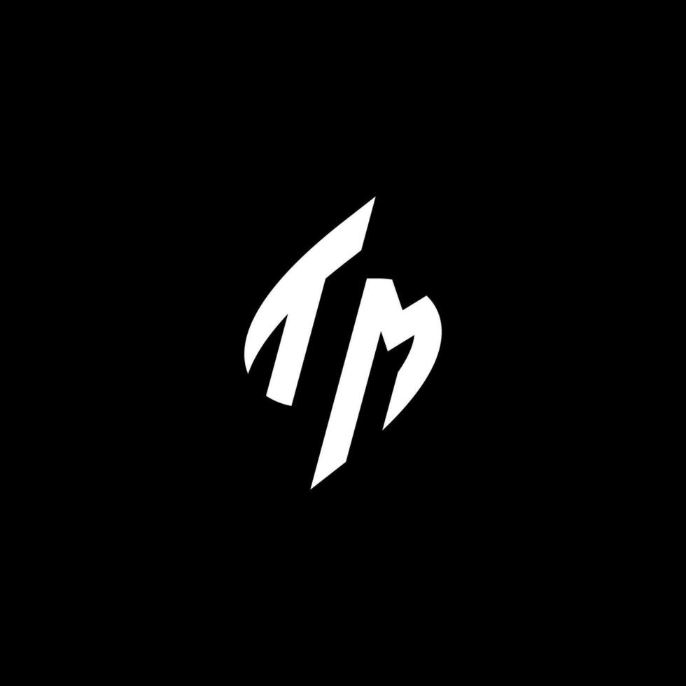 TM monogram logo esport or gaming initial concept vector