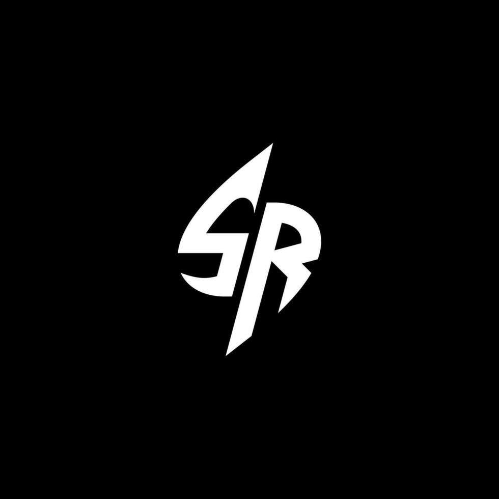 SR monogram logo esport or gaming initial concept vector