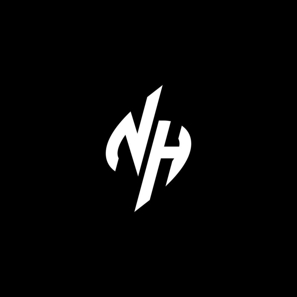 Nueva Hampshire monograma logo deporte o juego de azar inicial concepto vector