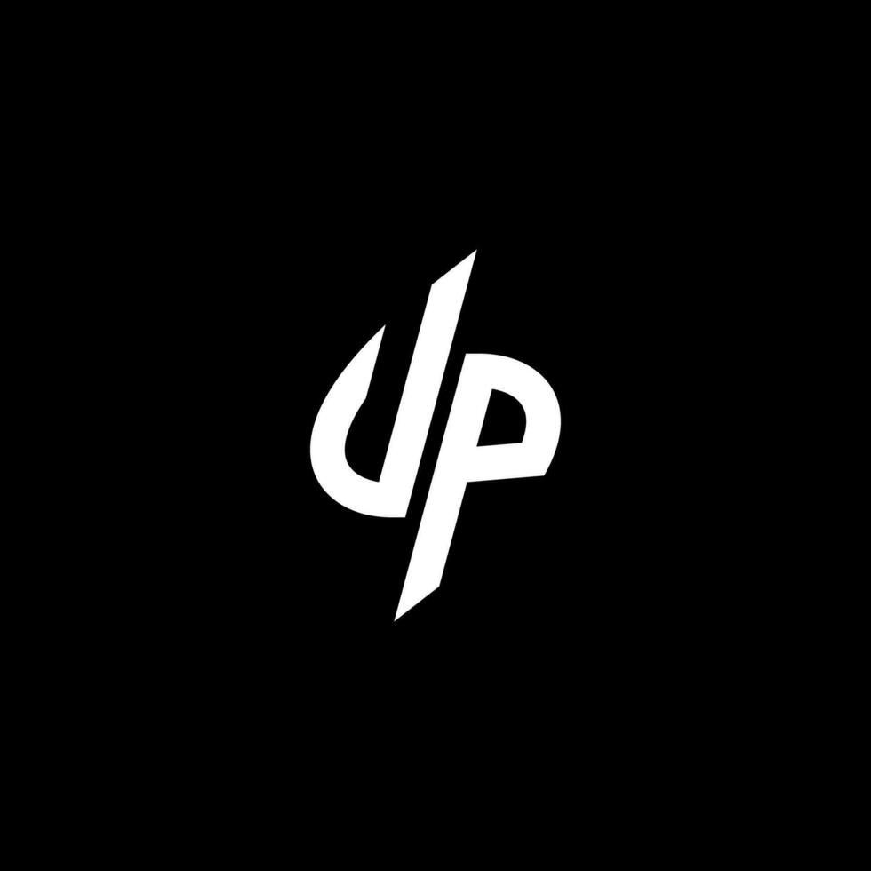 UP monogram logo esport or gaming initial concept vector