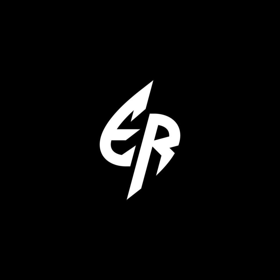 ER monogram logo esport or gaming initial concept vector