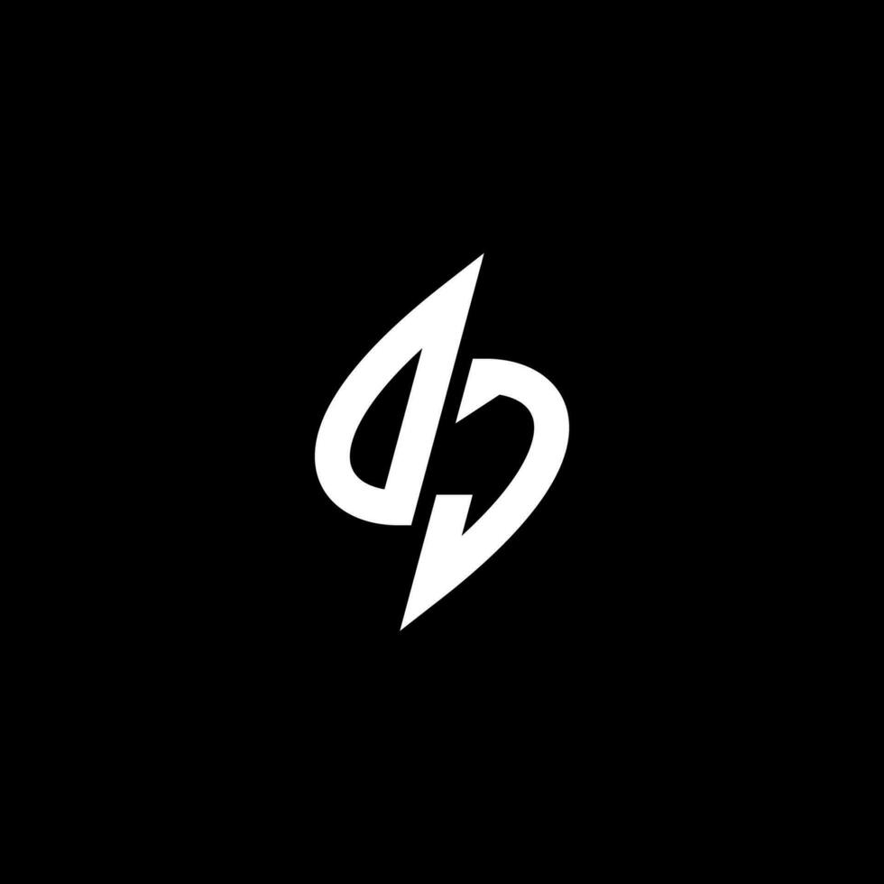 DJ monogram logo esport or gaming initial concept vector