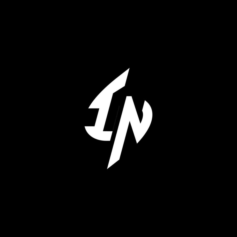 IN monogram logo esport or gaming initial concept vector