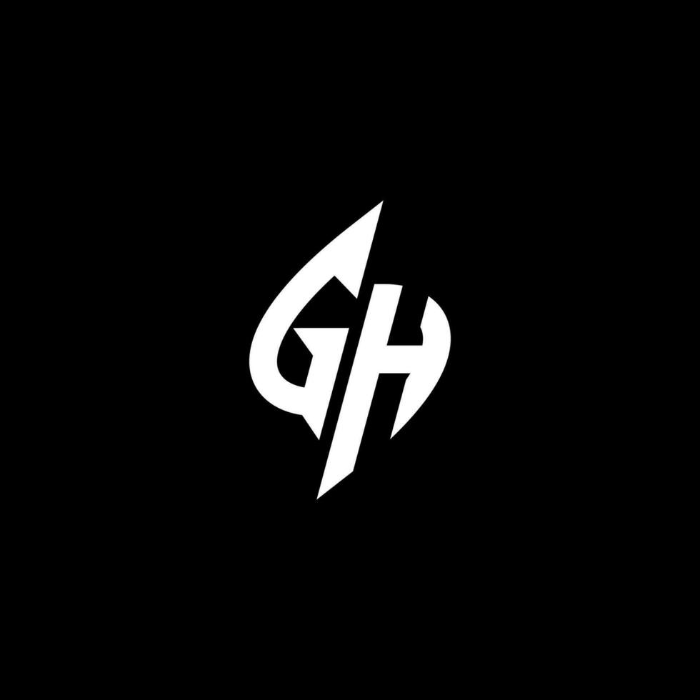 GH monogram logo esport or gaming initial concept vector