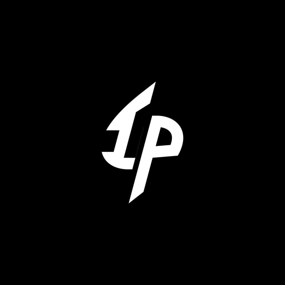 IP monogram logo esport or gaming initial concept vector