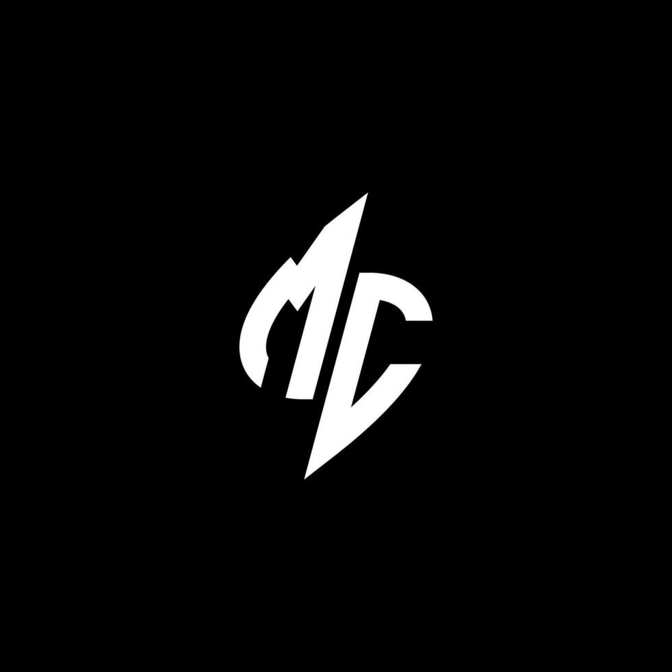 MC monogram logo esport or gaming initial concept vector
