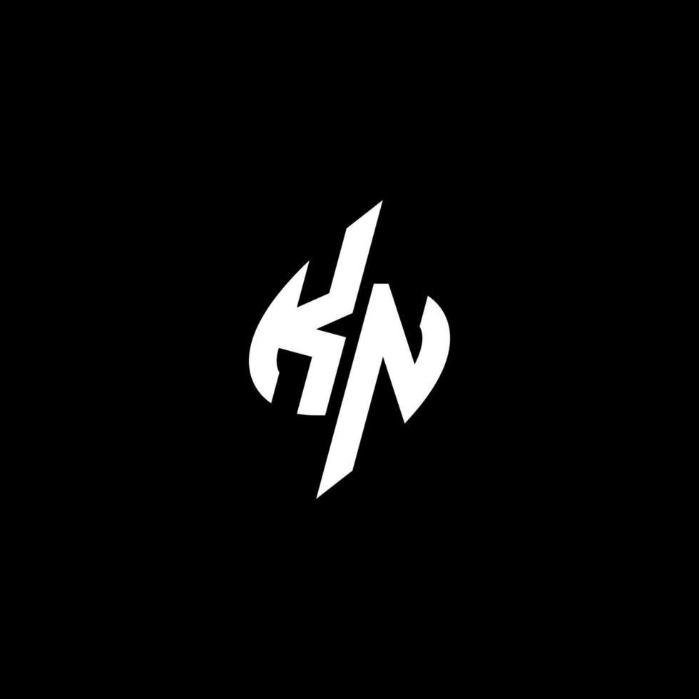 KN monogram logo esport or gaming initial concept vector