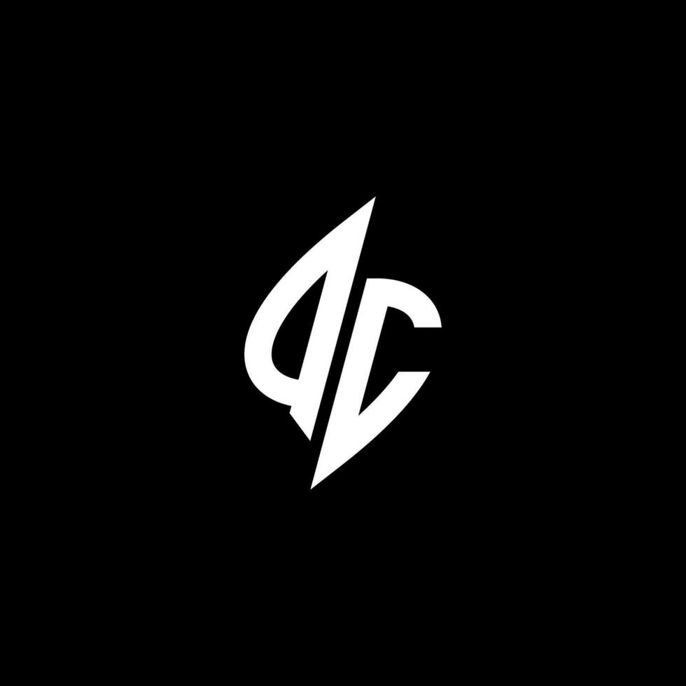 QC monogram logo esport or gaming initial concept vector