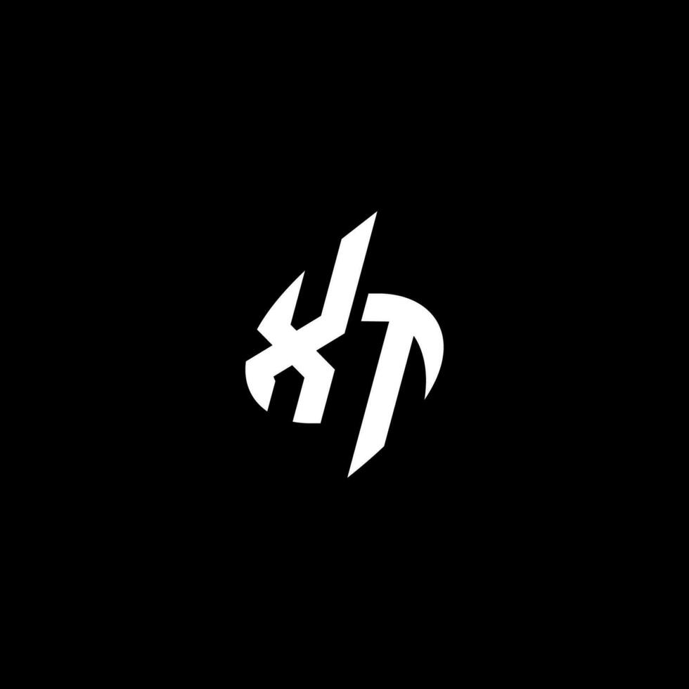 XT monogram logo esport or gaming initial concept vector