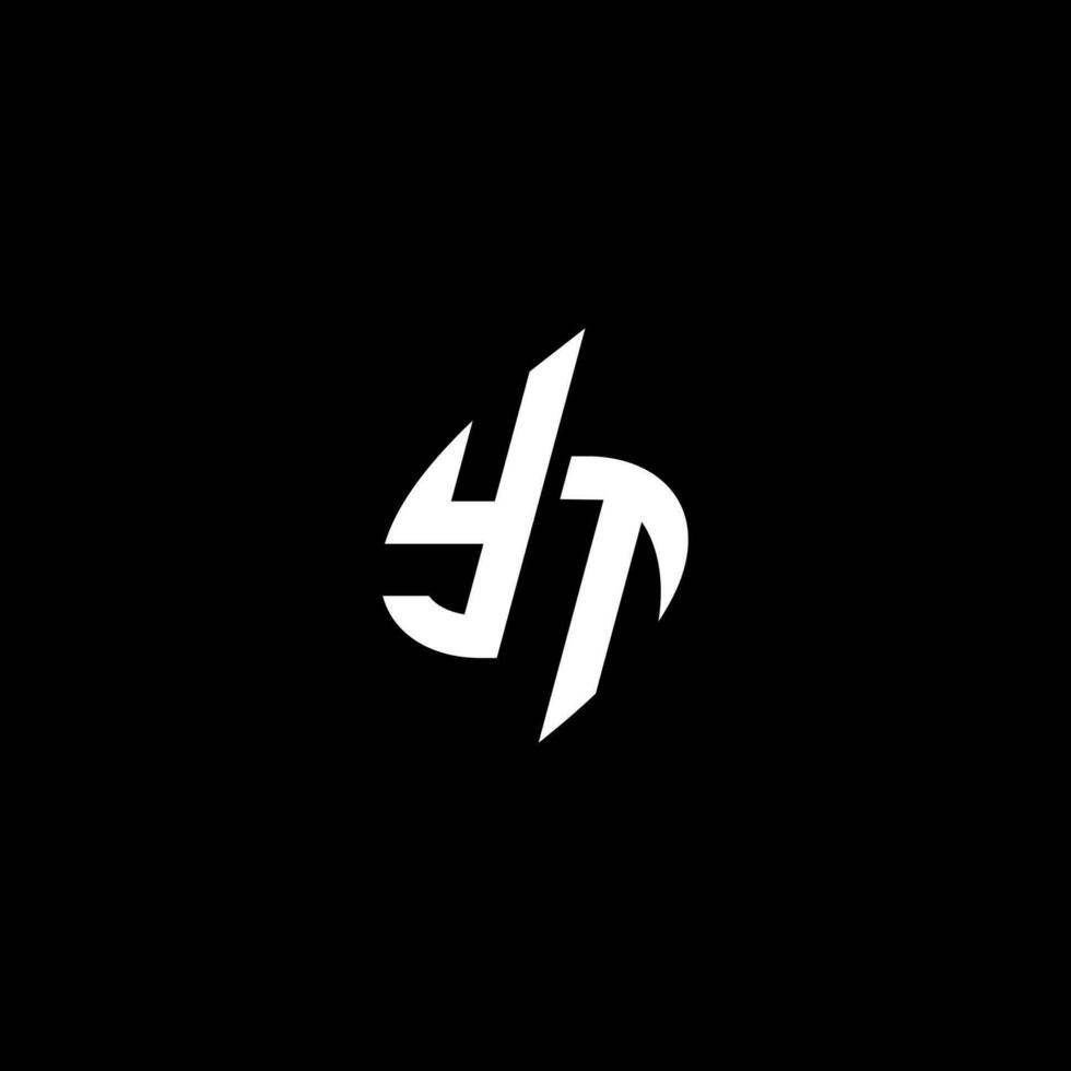 YT monogram logo esport or gaming initial concept vector