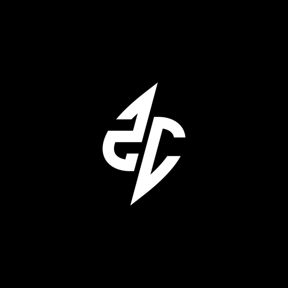 ZC monogram logo esport or gaming initial concept vector