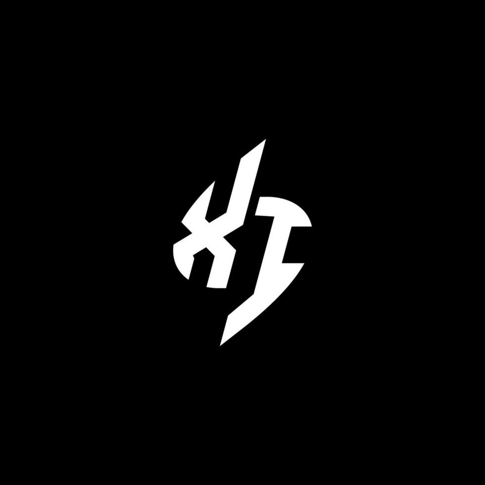 XI monogram logo esport or gaming initial concept vector