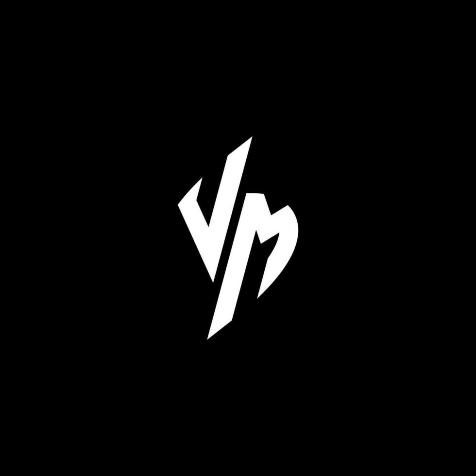 VM monogram logo esport or gaming initial concept vector