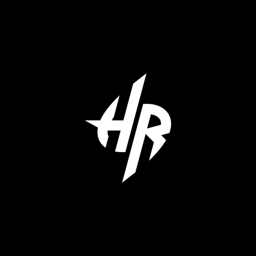 HR monogram logo esport or gaming initial concept vector