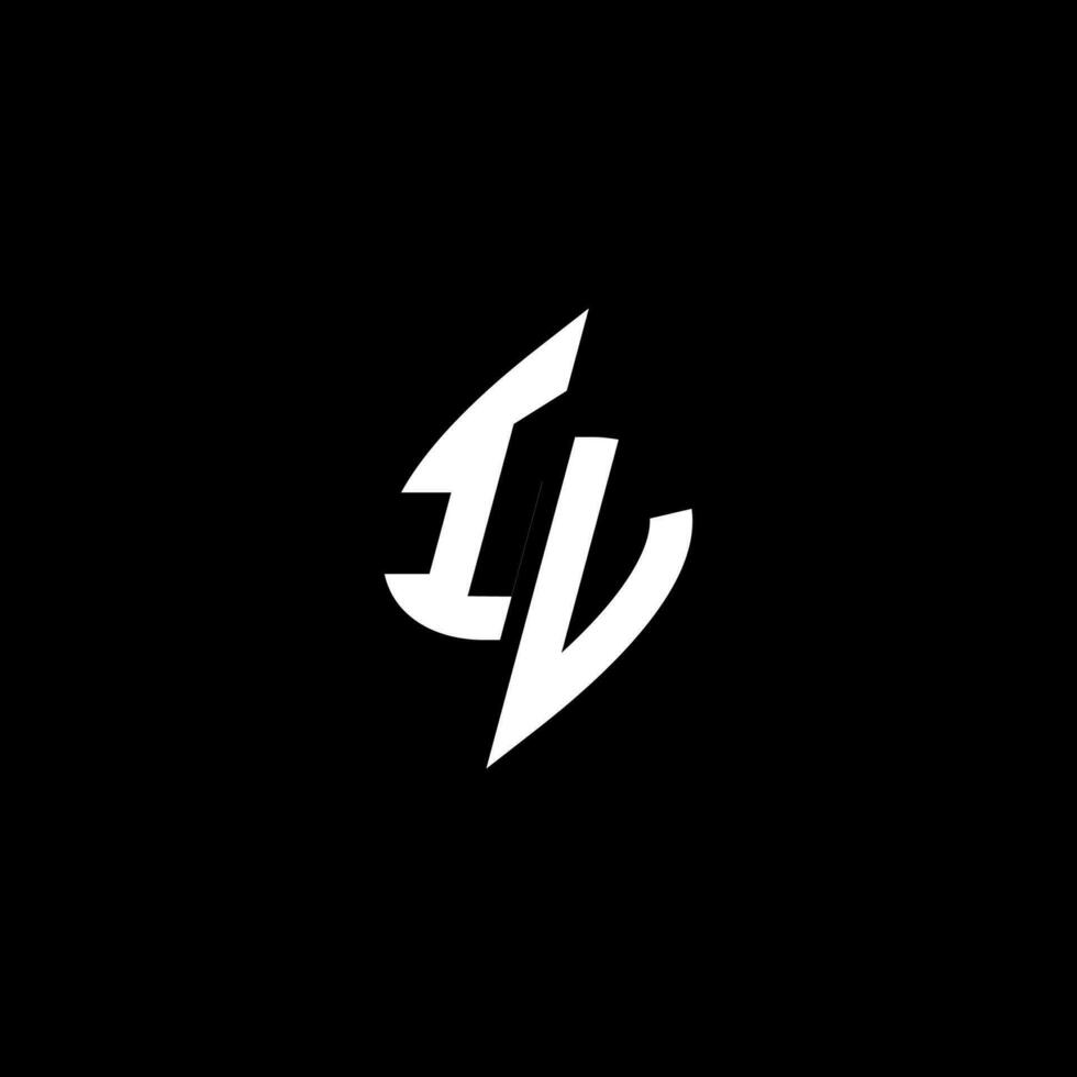 IV monogram logo esport or gaming initial concept vector