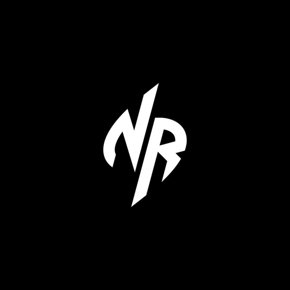 NR monogram logo esport or gaming initial concept vector