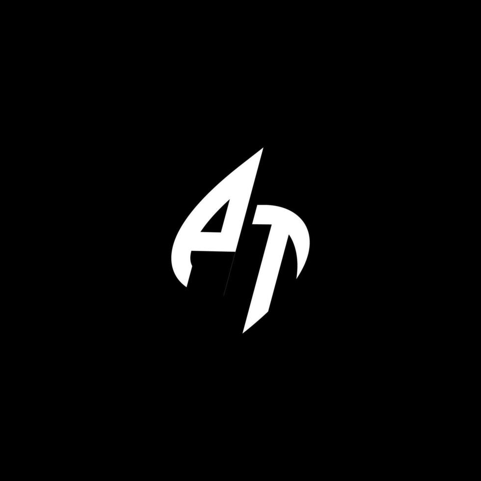 PT monogram logo esport or gaming initial concept vector