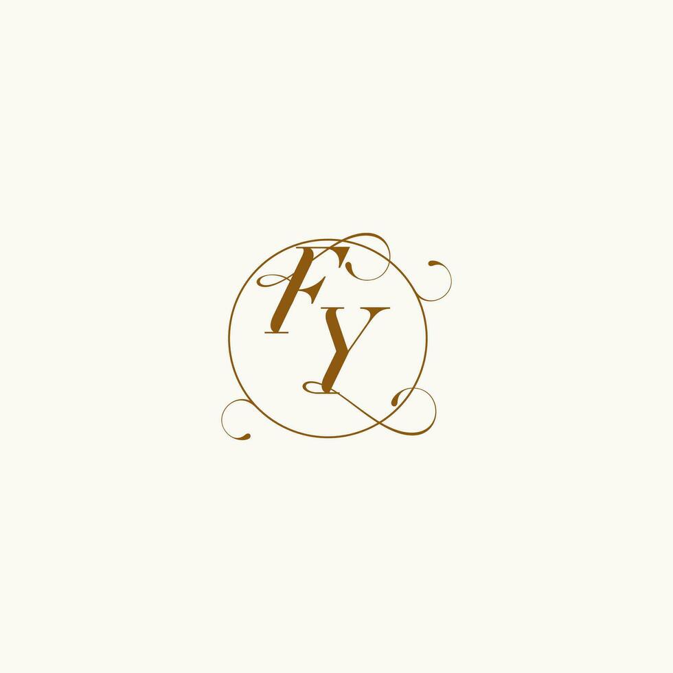 FY wedding monogram initial in perfect details vector