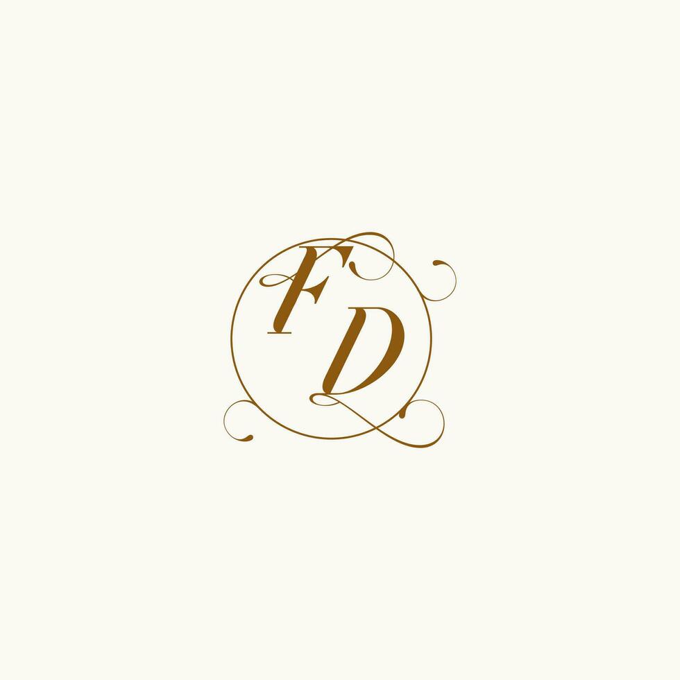 FD wedding monogram initial in perfect details vector