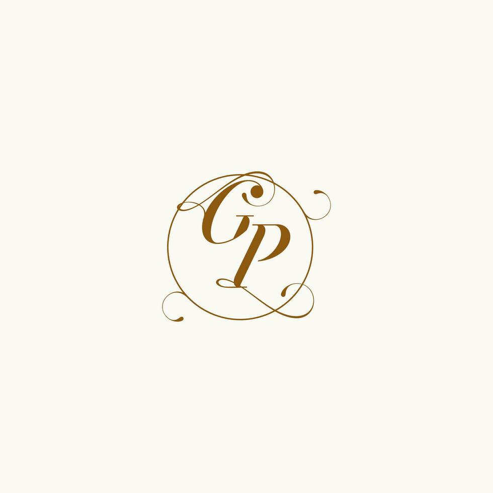 GP wedding monogram initial in perfect details vector