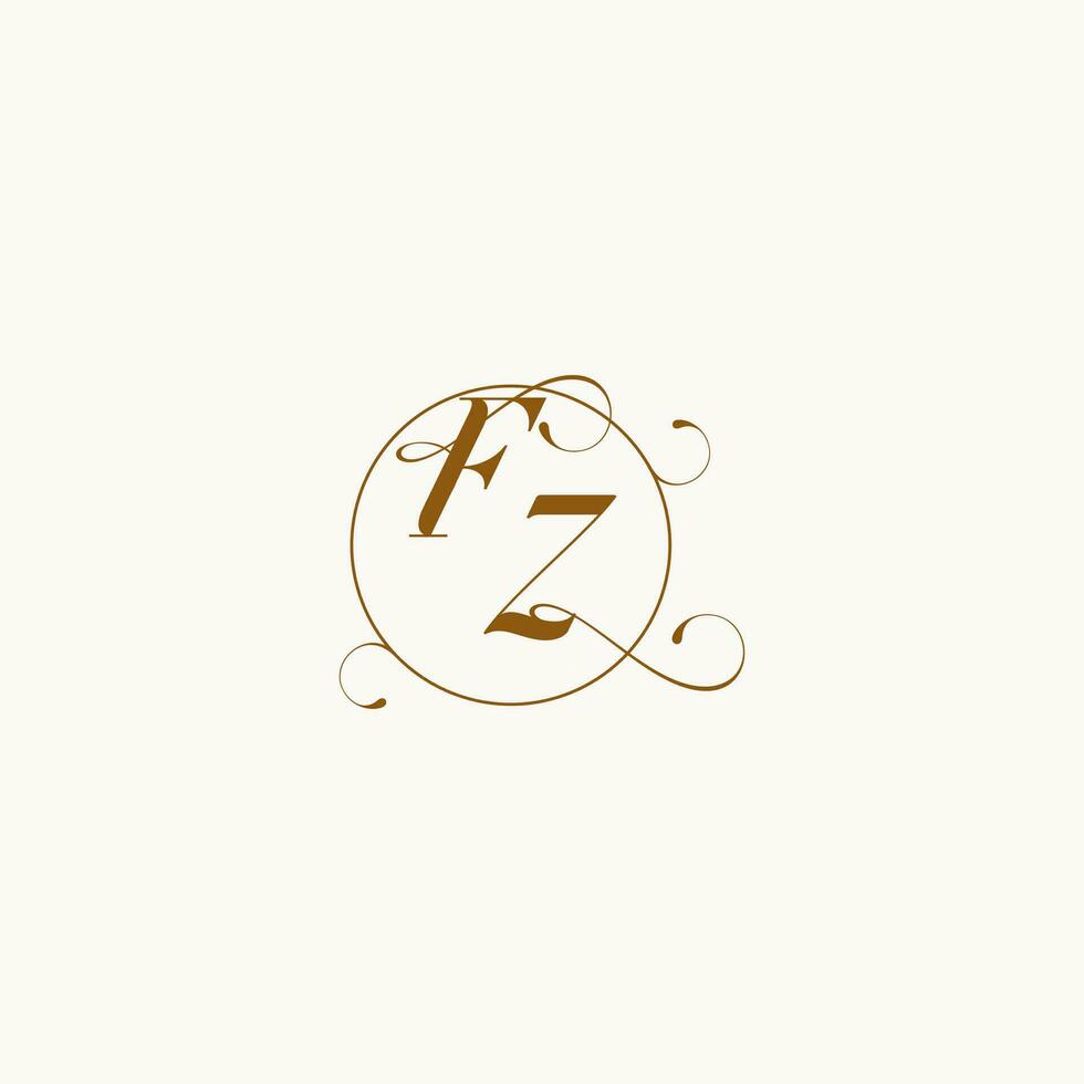 FZ wedding monogram initial in perfect details vector