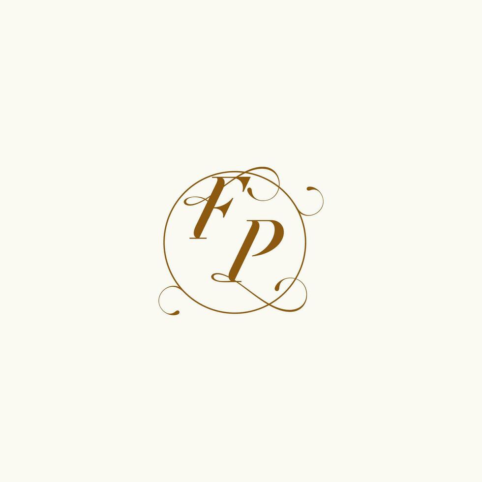 FP wedding monogram initial in perfect details vector