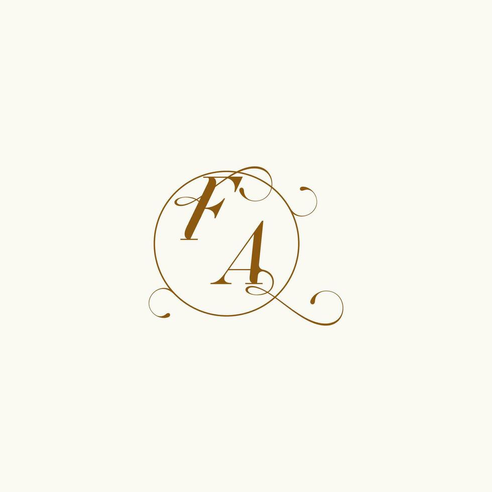 FA wedding monogram initial in perfect details vector