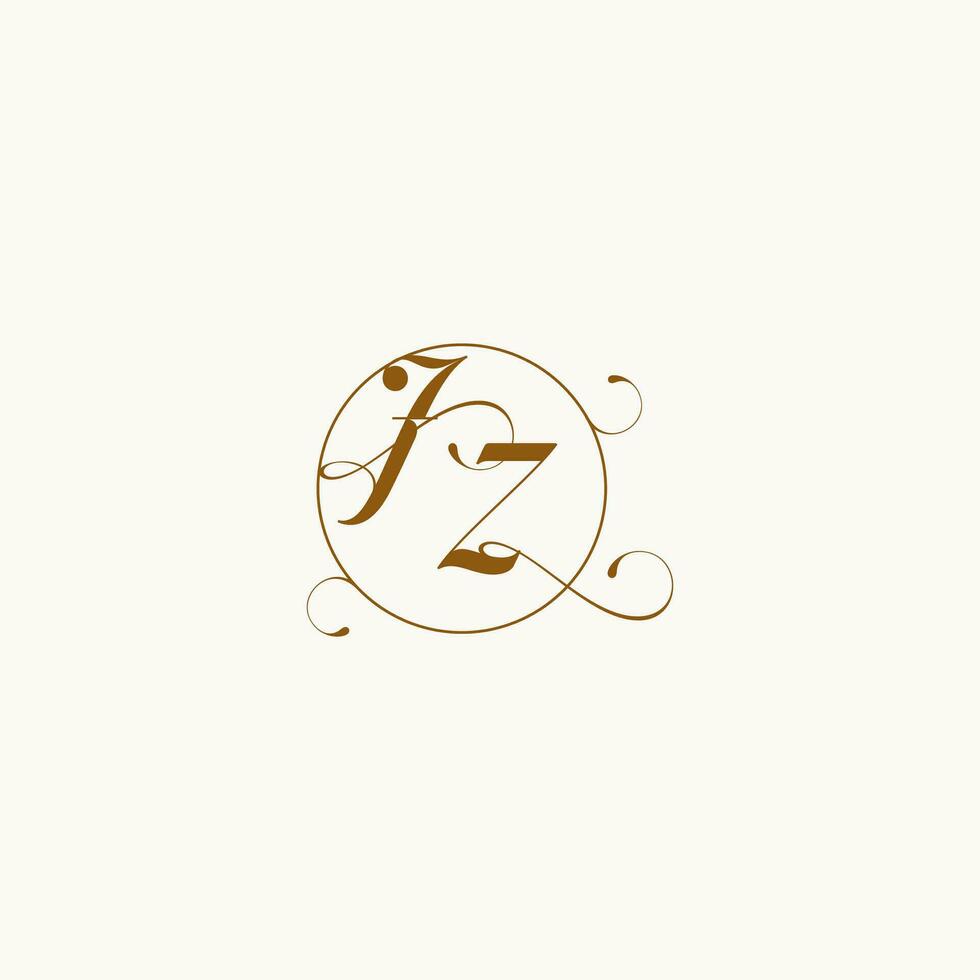 JZ wedding monogram initial in perfect details vector
