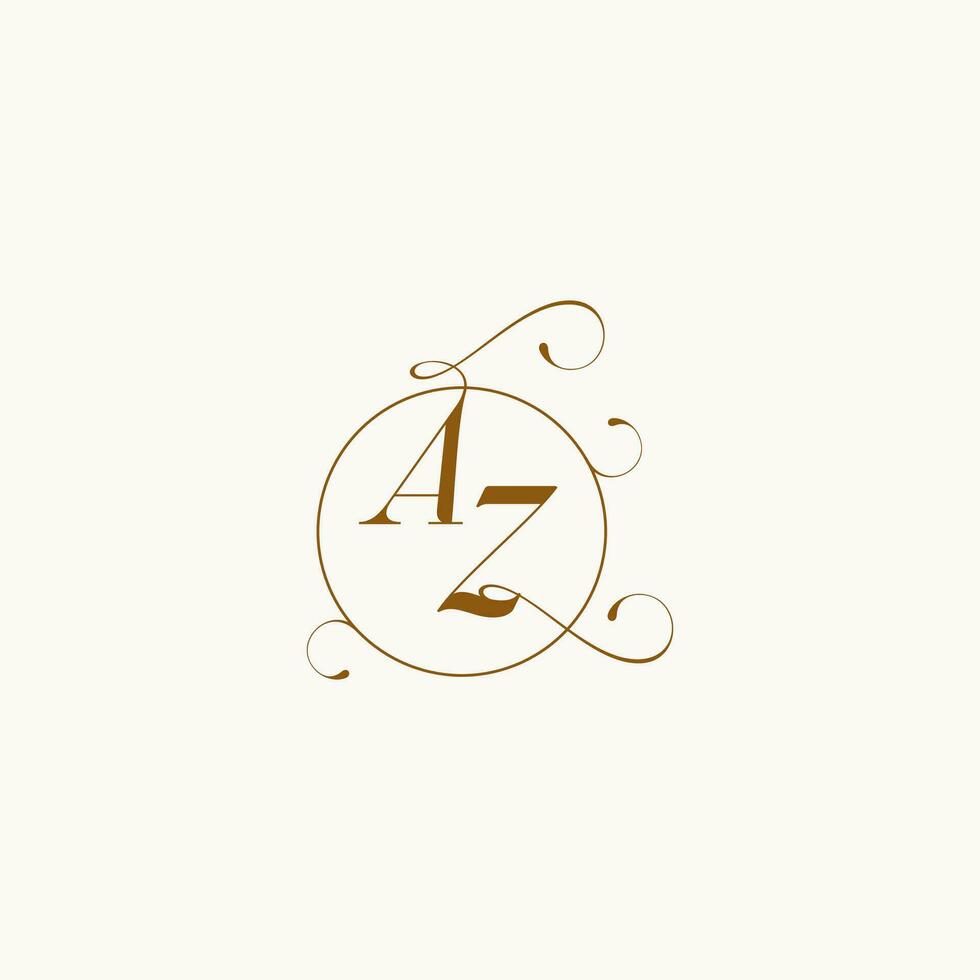 AZ wedding monogram initial in perfect details vector