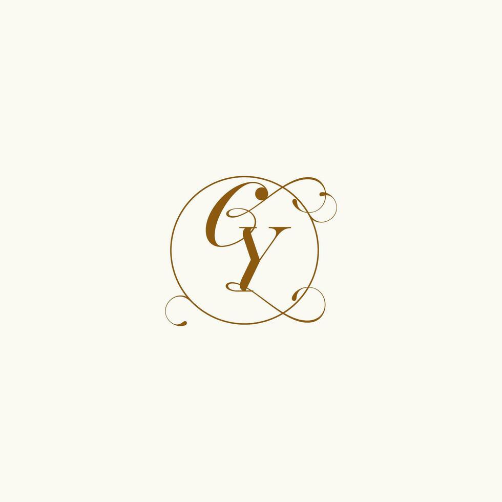 CY wedding monogram initial in perfect details vector