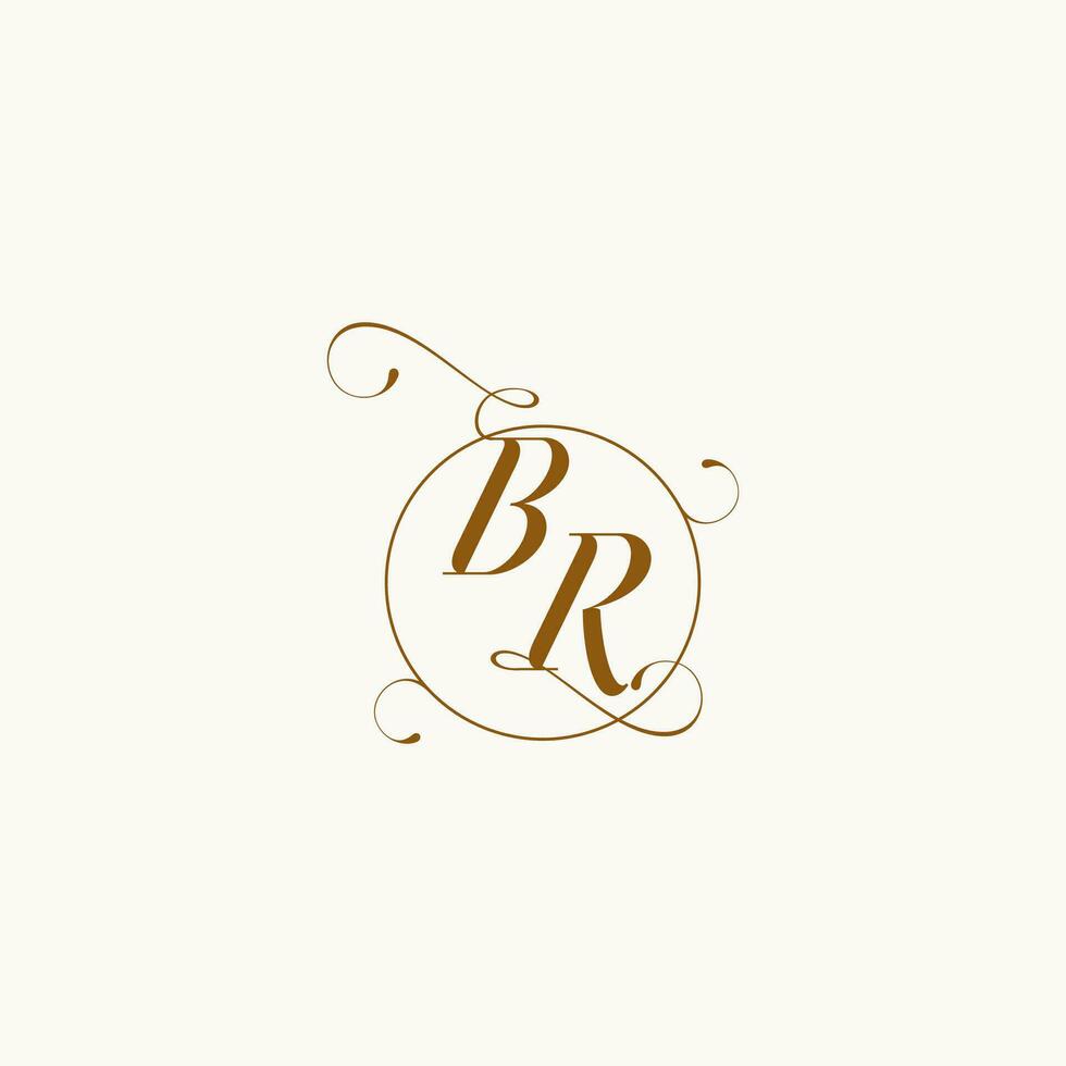 BR wedding monogram initial in perfect details vector