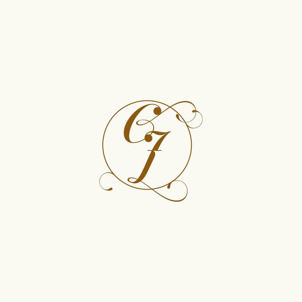 CJ wedding monogram initial in perfect details vector