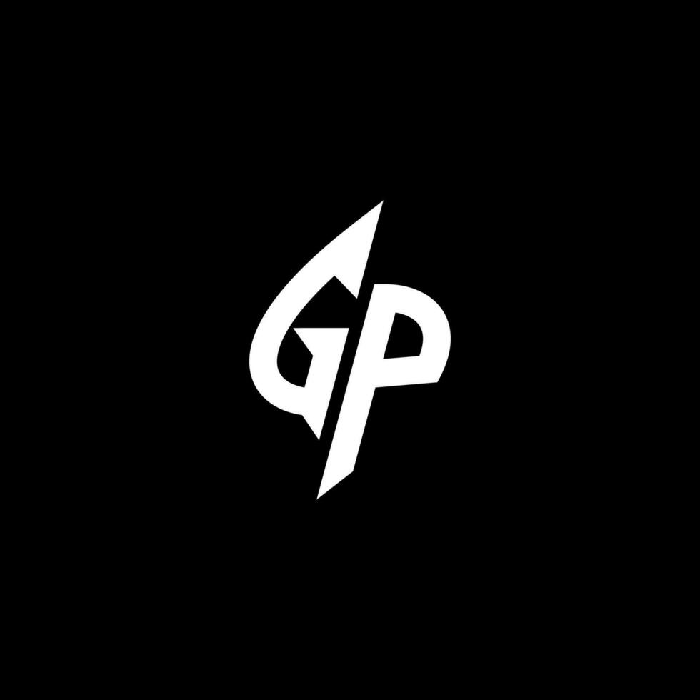 GP monogram logo esport or gaming initial concept vector