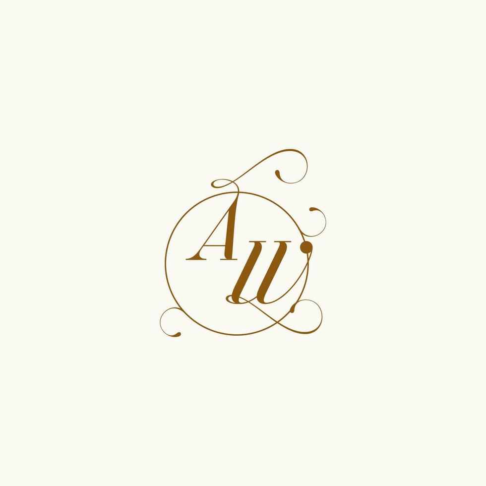 AW wedding monogram initial in perfect details vector