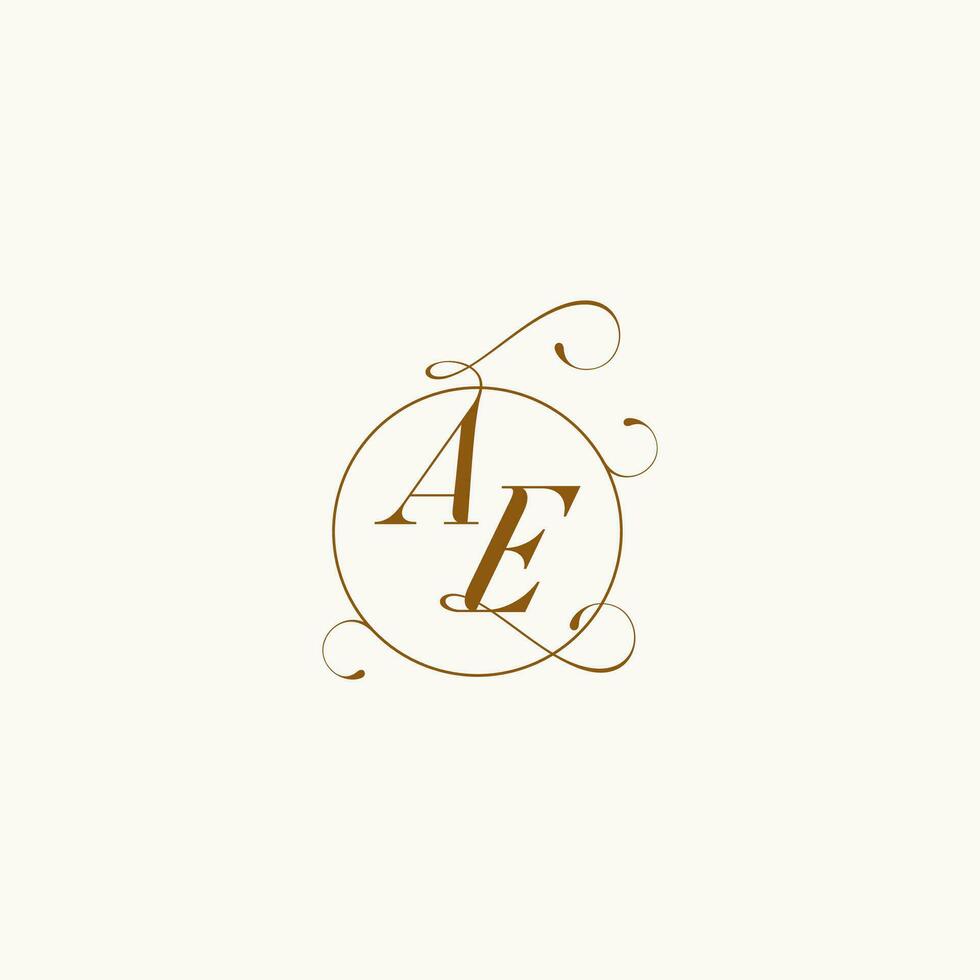 AE wedding monogram initial in perfect details vector