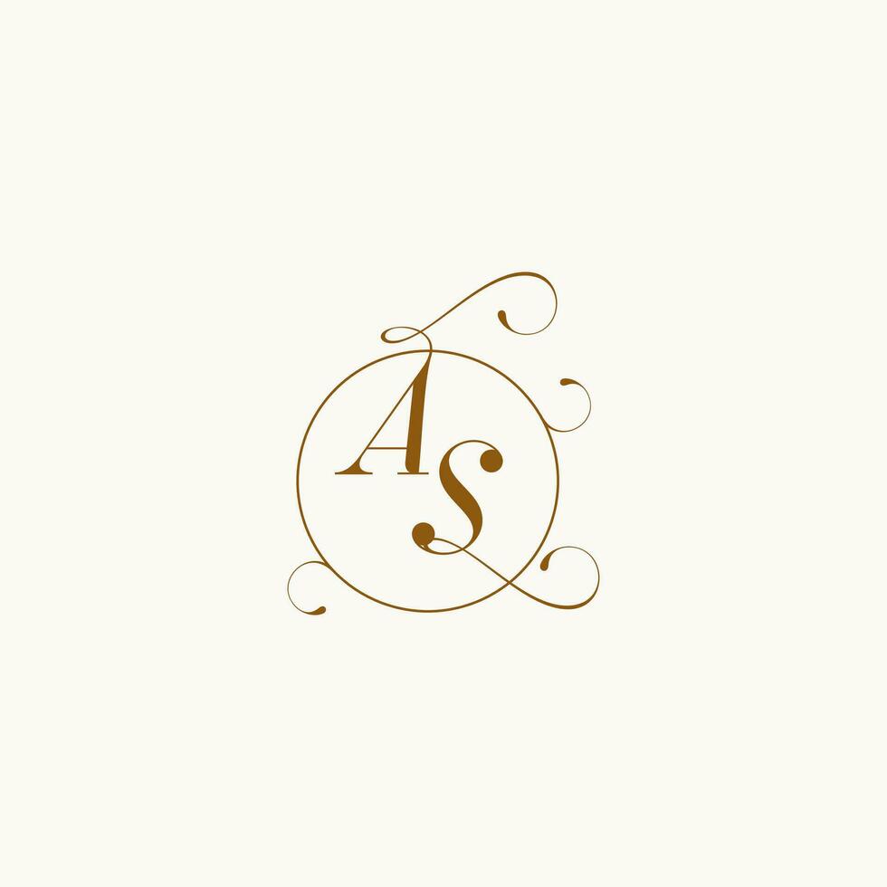 AS wedding monogram initial in perfect details vector