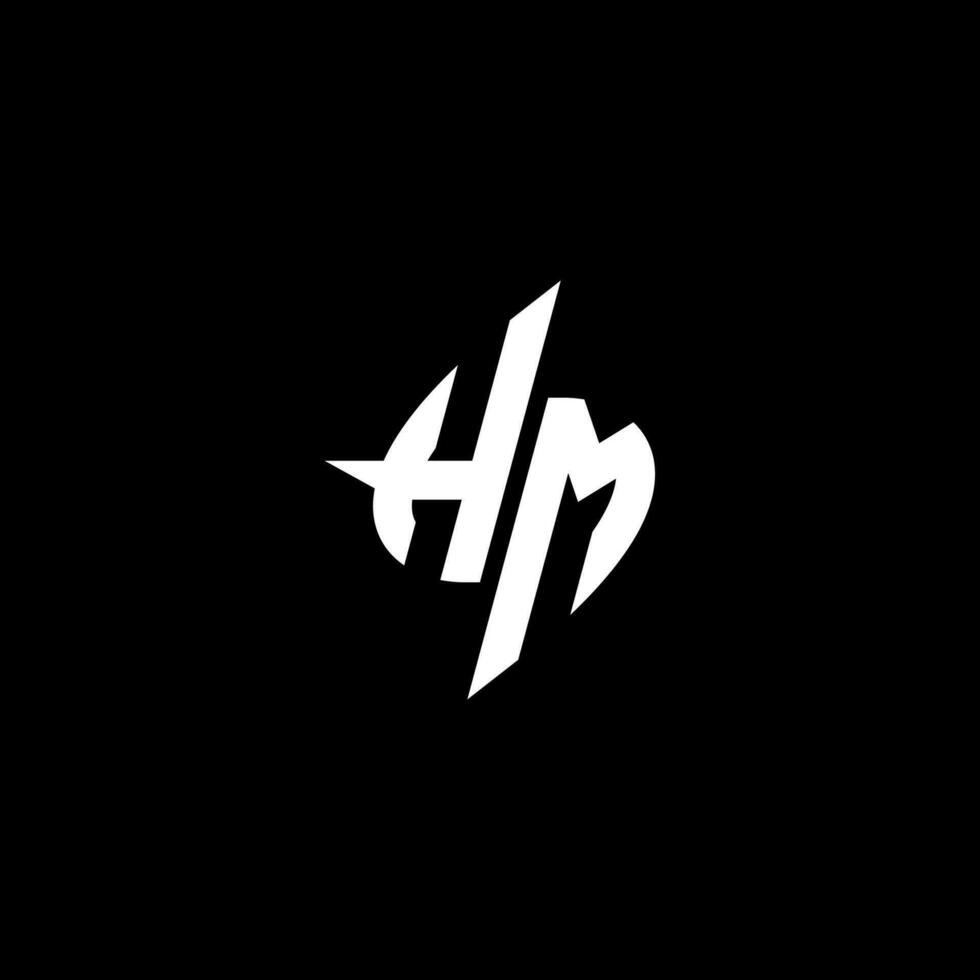 HM monogram logo esport or gaming initial concept vector