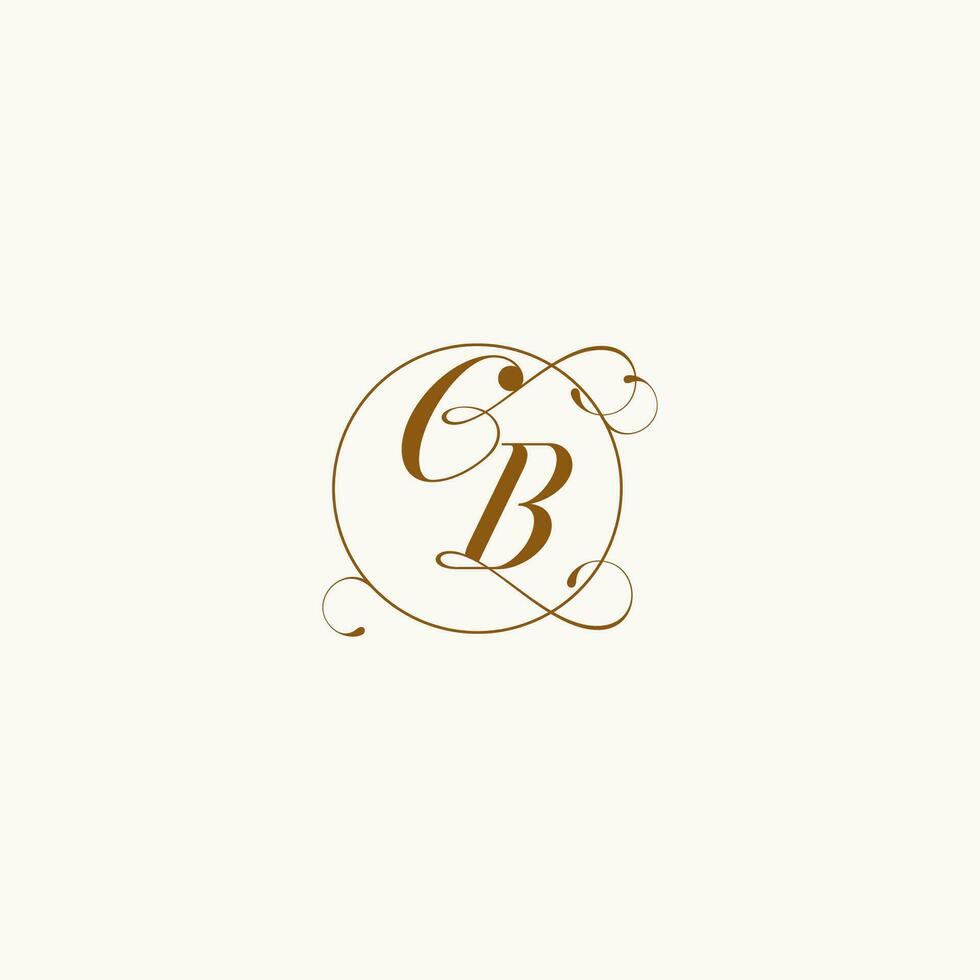 CB wedding monogram initial in perfect details vector