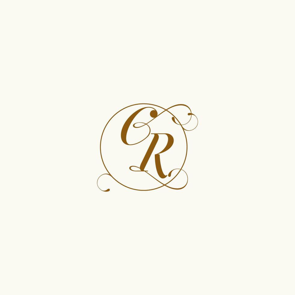 CR wedding monogram initial in perfect details vector