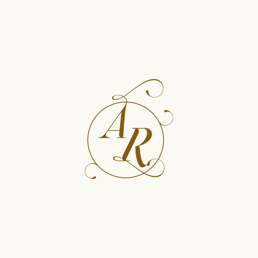 AR wedding monogram initial in perfect details vector