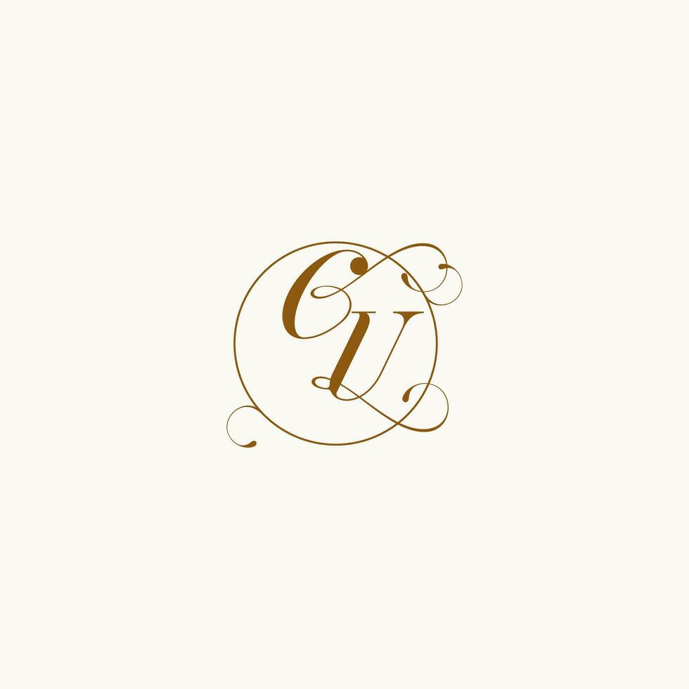 CU wedding monogram initial in perfect details vector