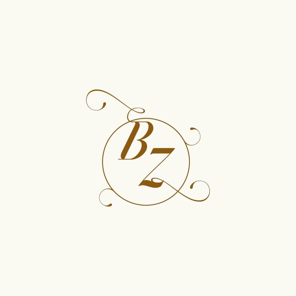 BZ wedding monogram initial in perfect details vector