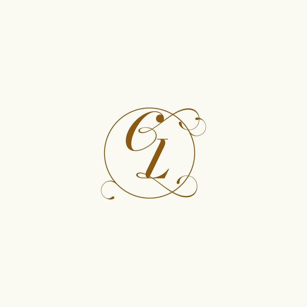 CL wedding monogram initial in perfect details vector