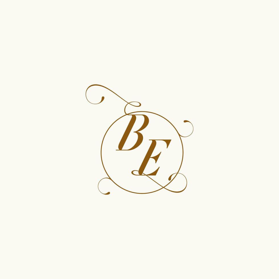 BE wedding monogram initial in perfect details vector