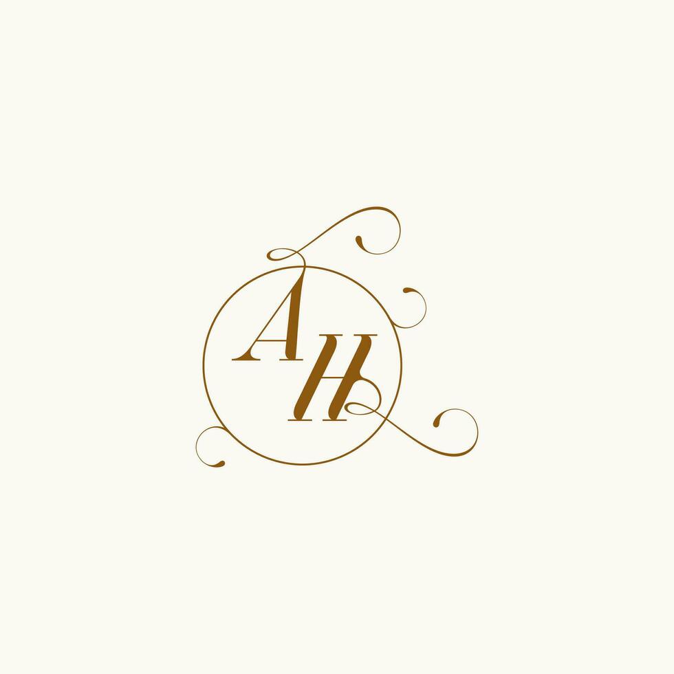 AH wedding monogram initial in perfect details vector