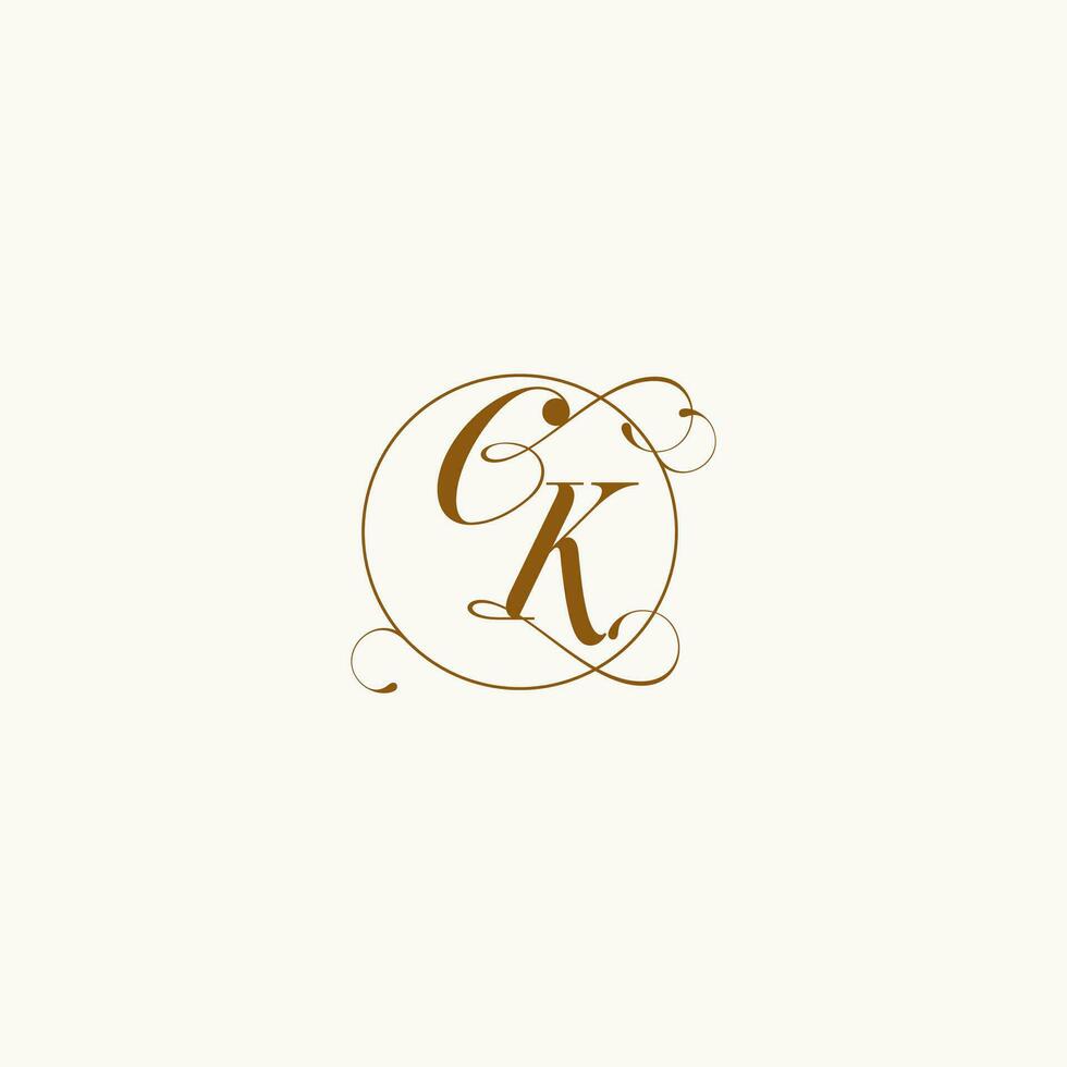 CK wedding monogram initial in perfect details vector