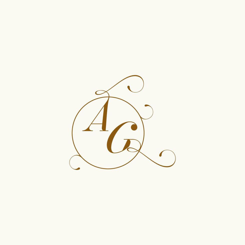 AG wedding monogram initial in perfect details vector