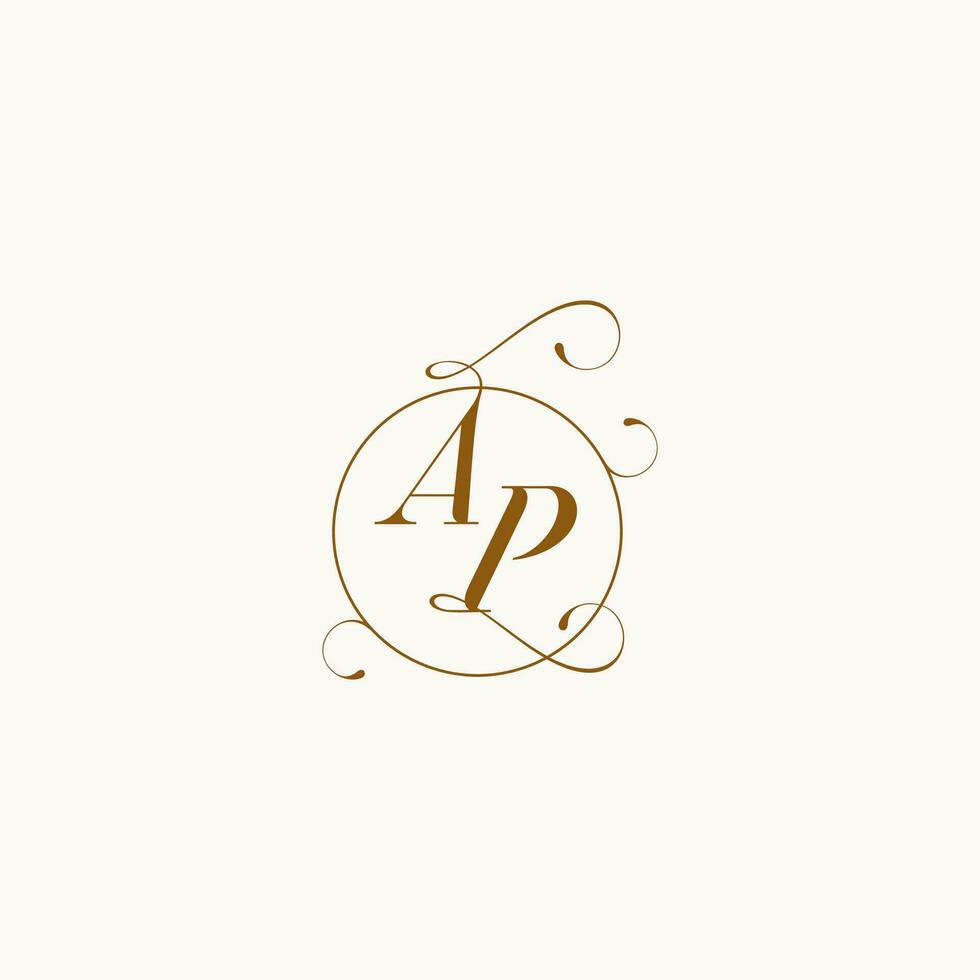 AP wedding monogram initial in perfect details vector